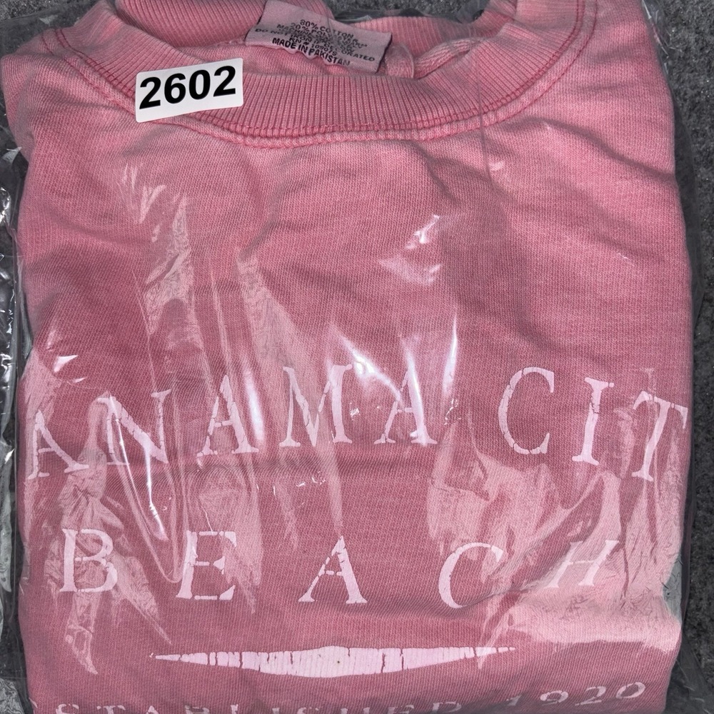 Panama City Beach Sweatshirt Women's Medium Pink Comfortex USA Florida Graphic - Picture 11 of 11